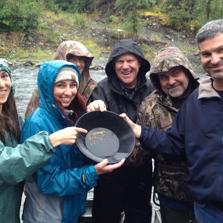 family panning for gold