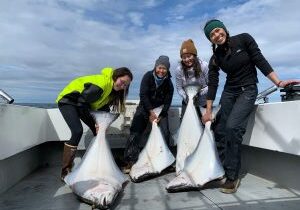 women halibut fishing