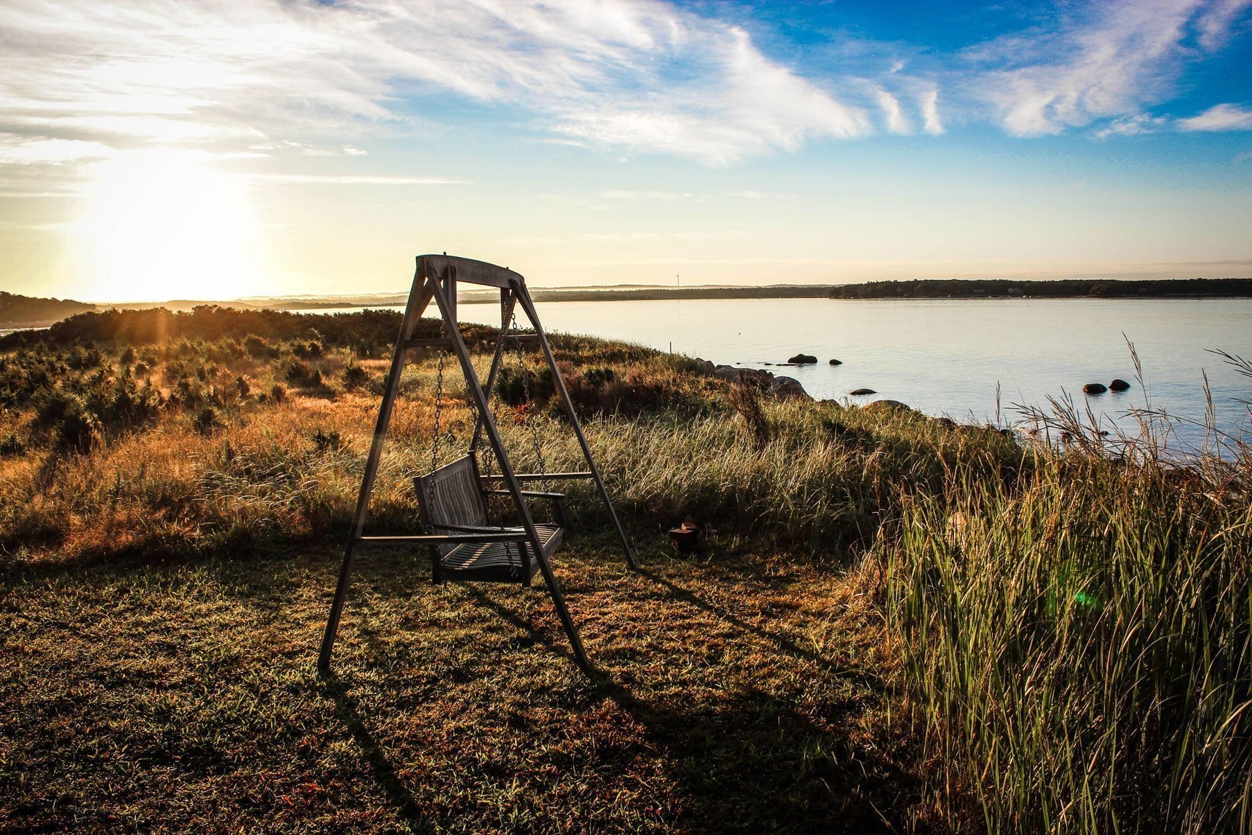 swing facing the Cook Inlet