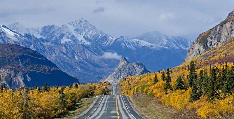 mountain road in Alaska